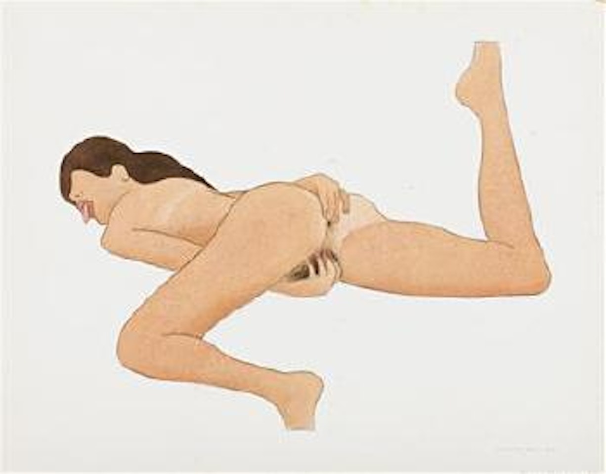 Nude Masturbation Drawing (Brunette) by Tom Wesselmann