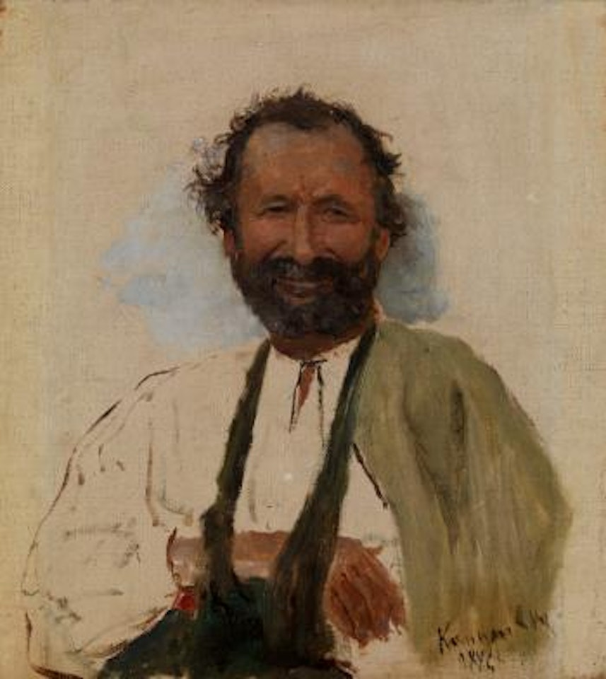 Portrait of a man with his arm in a sling by Ilya Yefimovich Repin