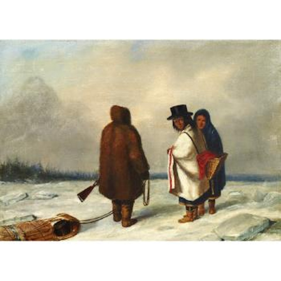 Caughnawaga Indians, winter by Cornelius Krieghoff