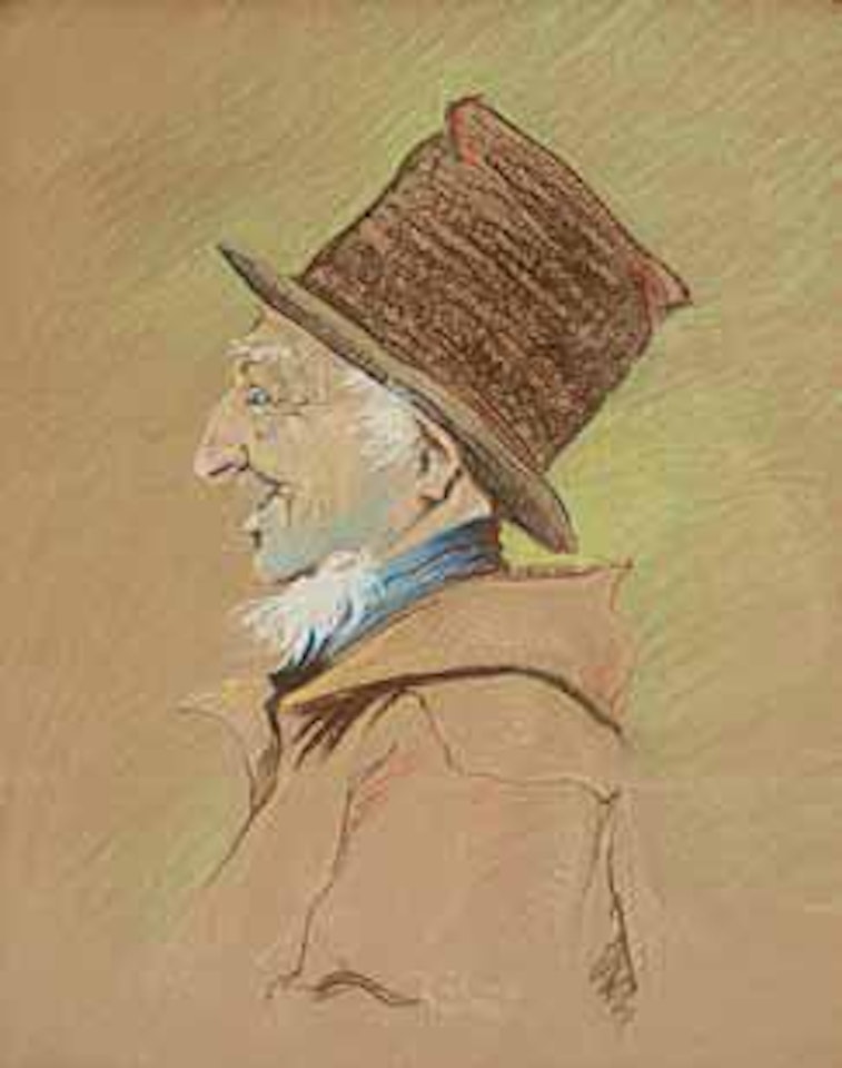 Man with top hat by Honoré Daumier