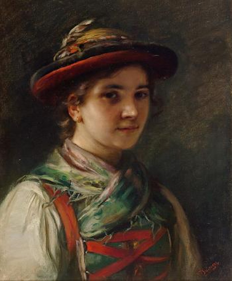 Brustbild einer jungen Tirolerin by Franz von Defregger