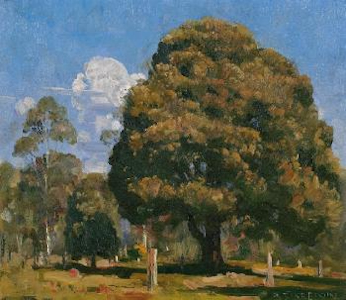 Blackwood and noonday sky by Arthur Ernest Streeton