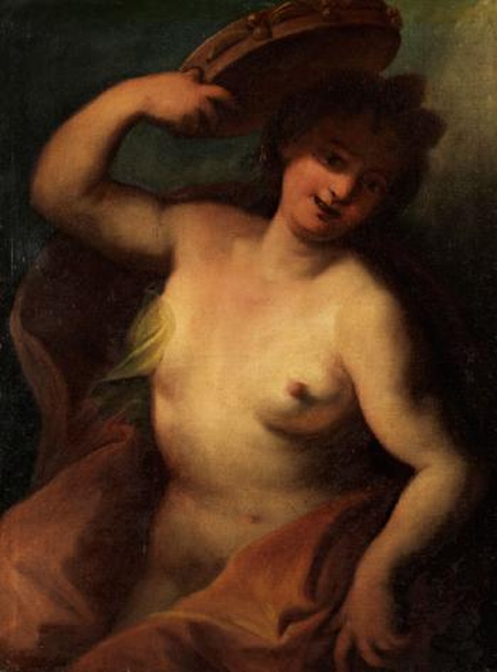 Halbbildnis einer Nackten Bacchantin mit Tamburin by Italian School