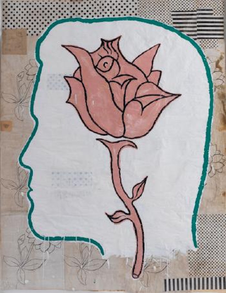 Profile With Flower by Donald Baechler