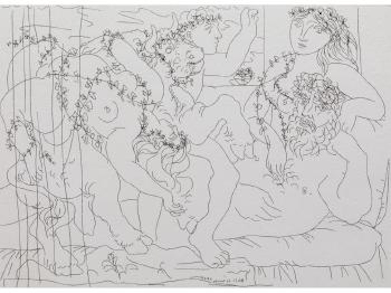 Les Repos du Sculpteur Devant une Bacchanale by Pablo Picasso
