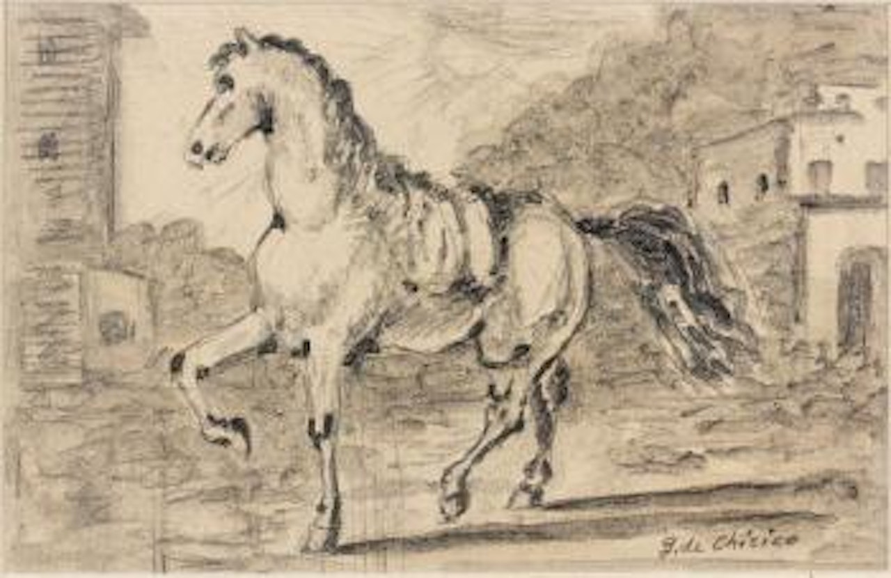Cavallo in un paese by Giorgio de Chirico