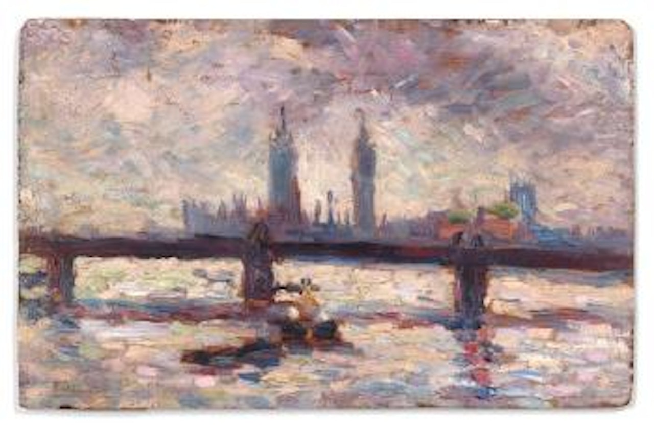 Londres, les maisons du Parlement vues de la Tamise by Maximilien Luce