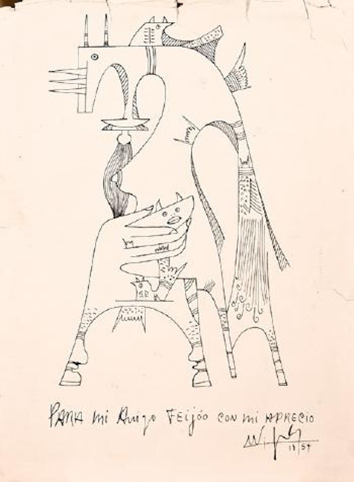 Composición con animales by Wifredo Lam