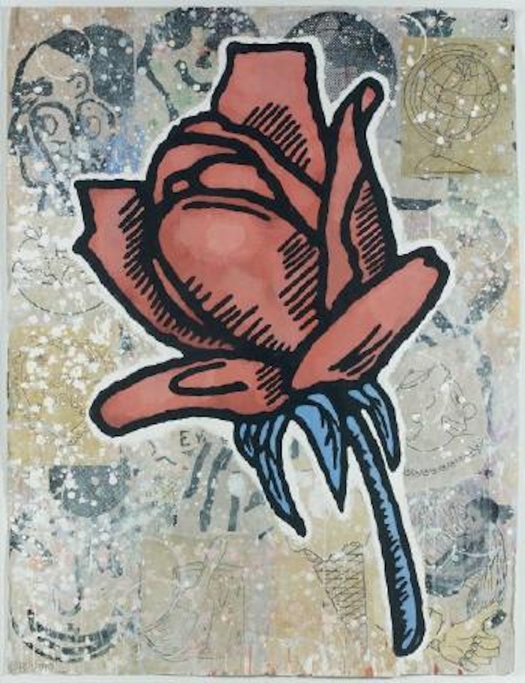 Red rose by Donald Baechler