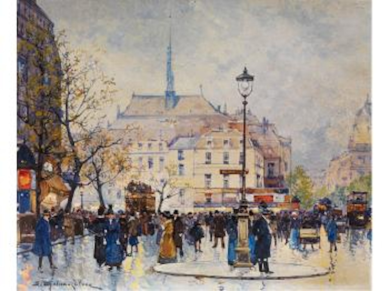 Pariser Strassenszene by Eugene Galien-Laloue
