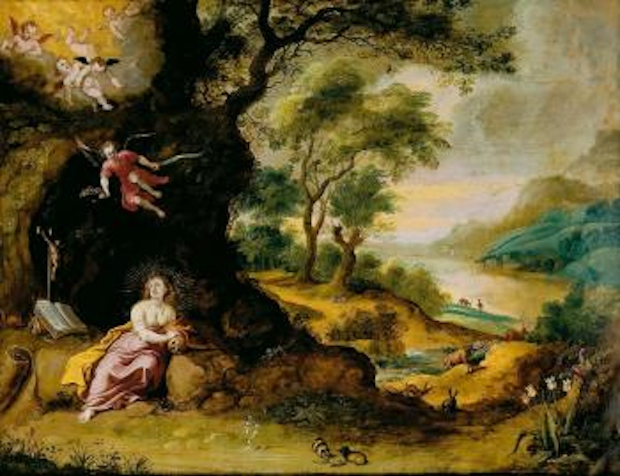 Paisaje con la Magdalena penitente by Abraham Govaerts