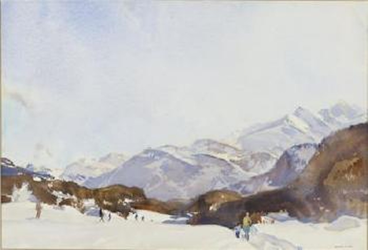 Winter sports in the Engadine by William Russell Flint