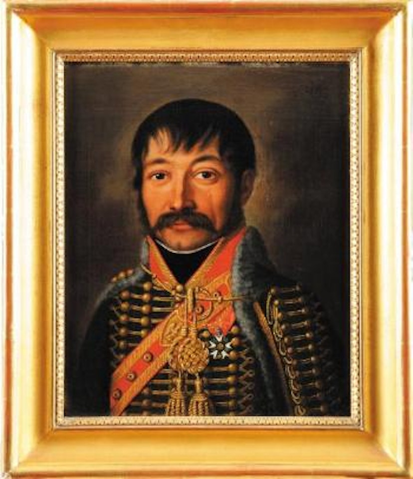 Portrait présumé du futur général Curely, en uniforme du 7ème régiment de hussards portant l'étoile de la légion d'honneur by French School