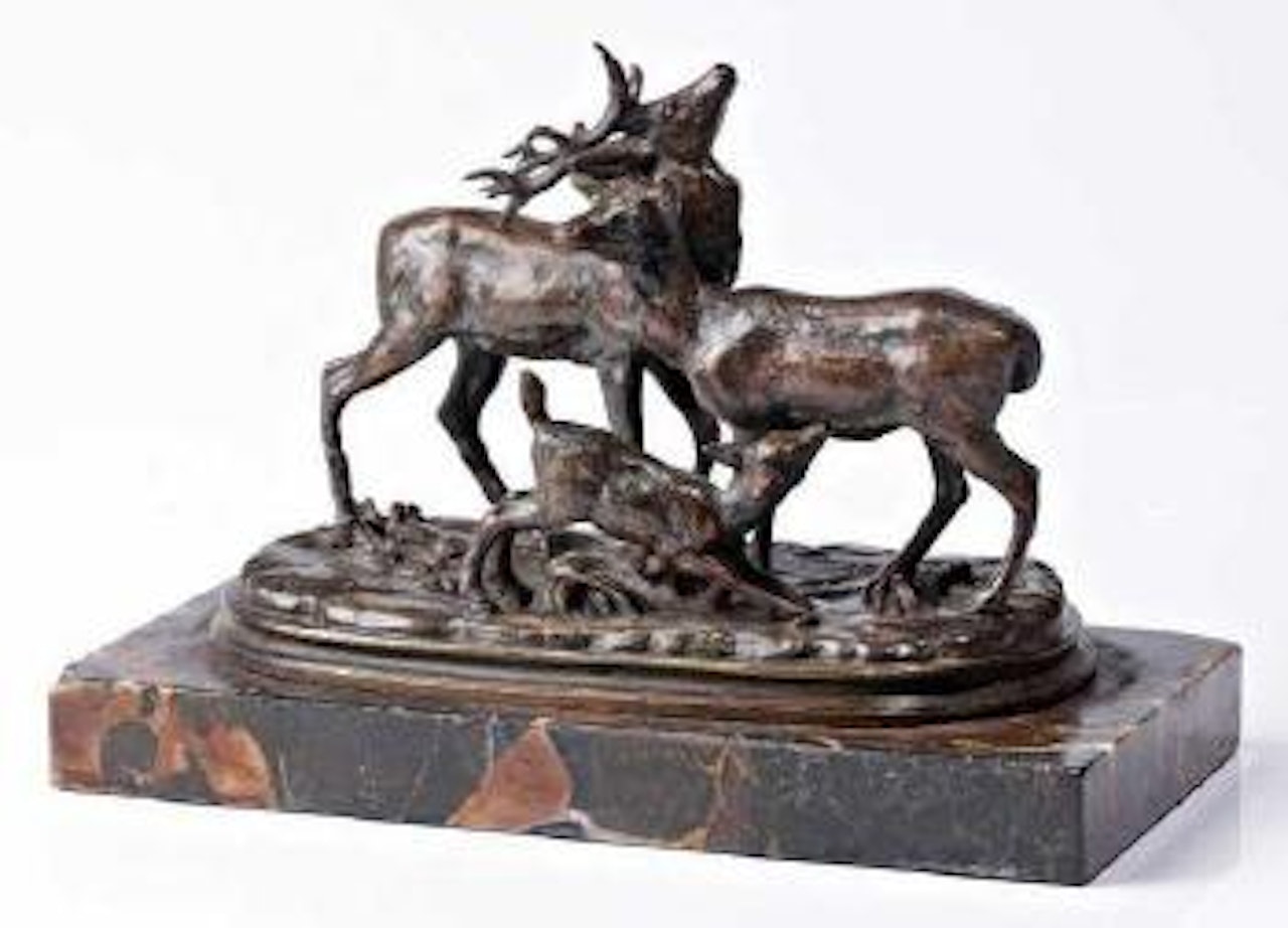 Petite famille de cerf by Antoine-Louis Barye