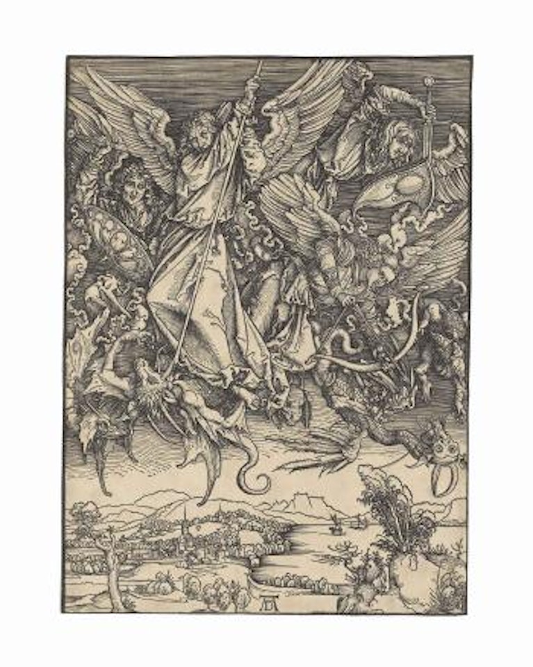 Saint Michael fighting the Dragon, from: The Apocalypse (B. 72; M.~ Holl. 174; S.M.S. 122) by Albrecht Dürer