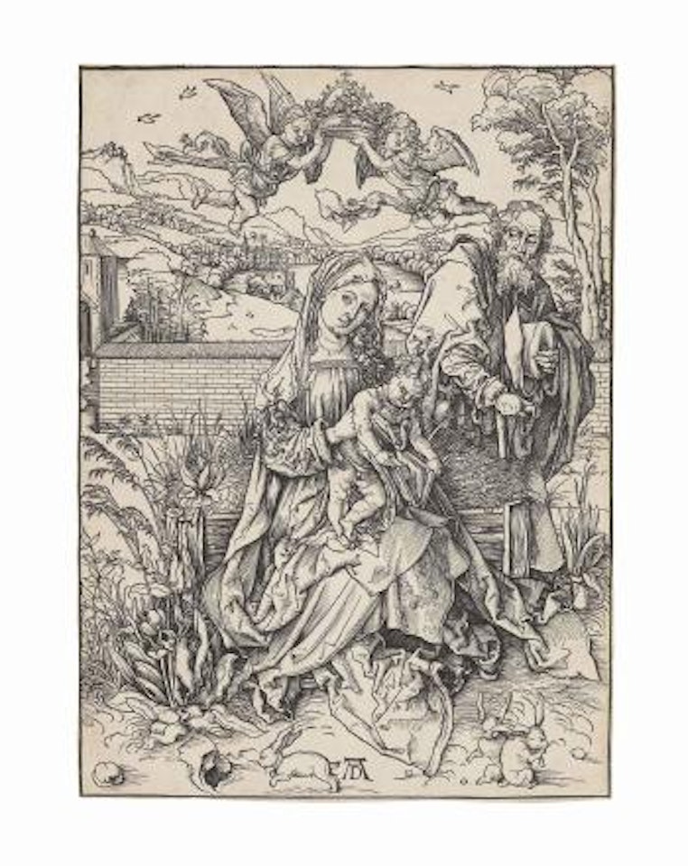 The Holy Family with three Hares (B. 102; M.~ Holl. 212; S.M.S. 108) by Albrecht Dürer
