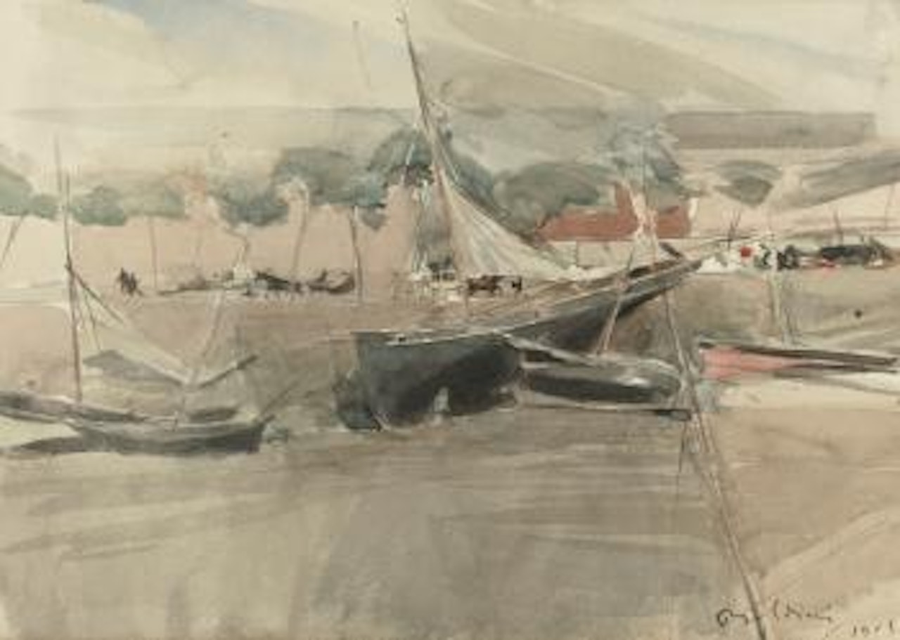 Moored Boats by Giovanni Boldini