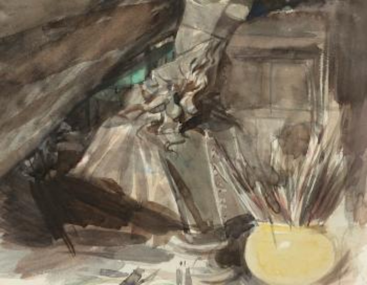 A Bust Of Cardinal Leopoldo De' Medici In The Artist's Studio by Giovanni Boldini