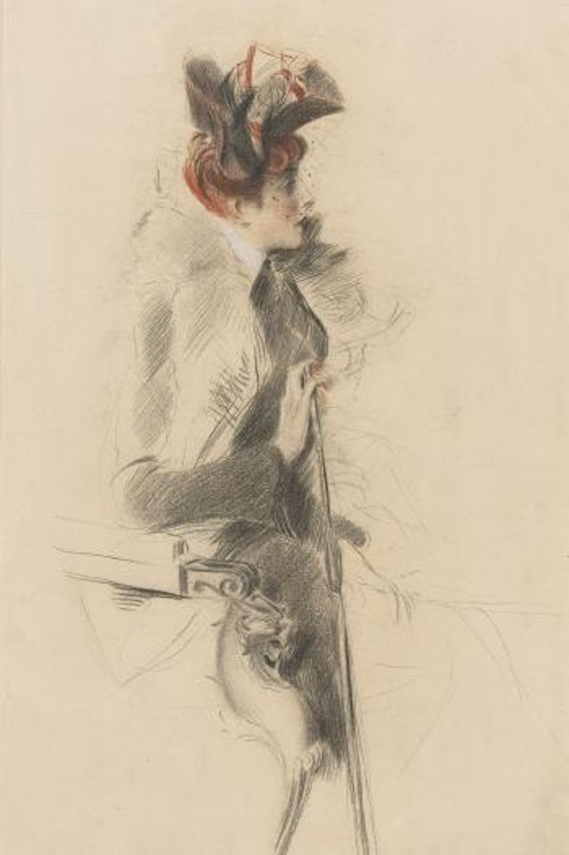 Portrait Of An Elegant Lady Seated In a Chair by Giovanni Boldini