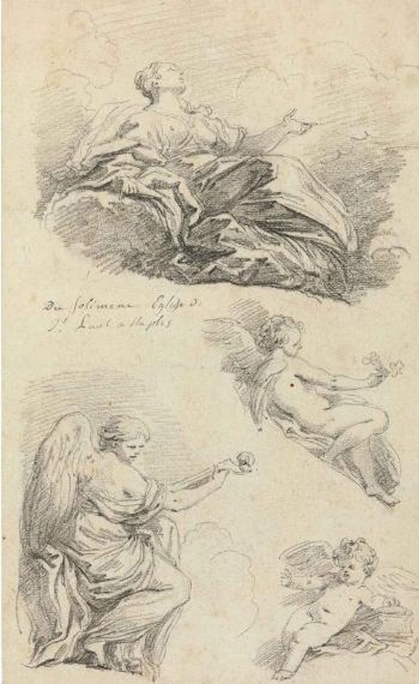 Angels making music, after Francesco Solimena by Jean-Honoré Fragonard