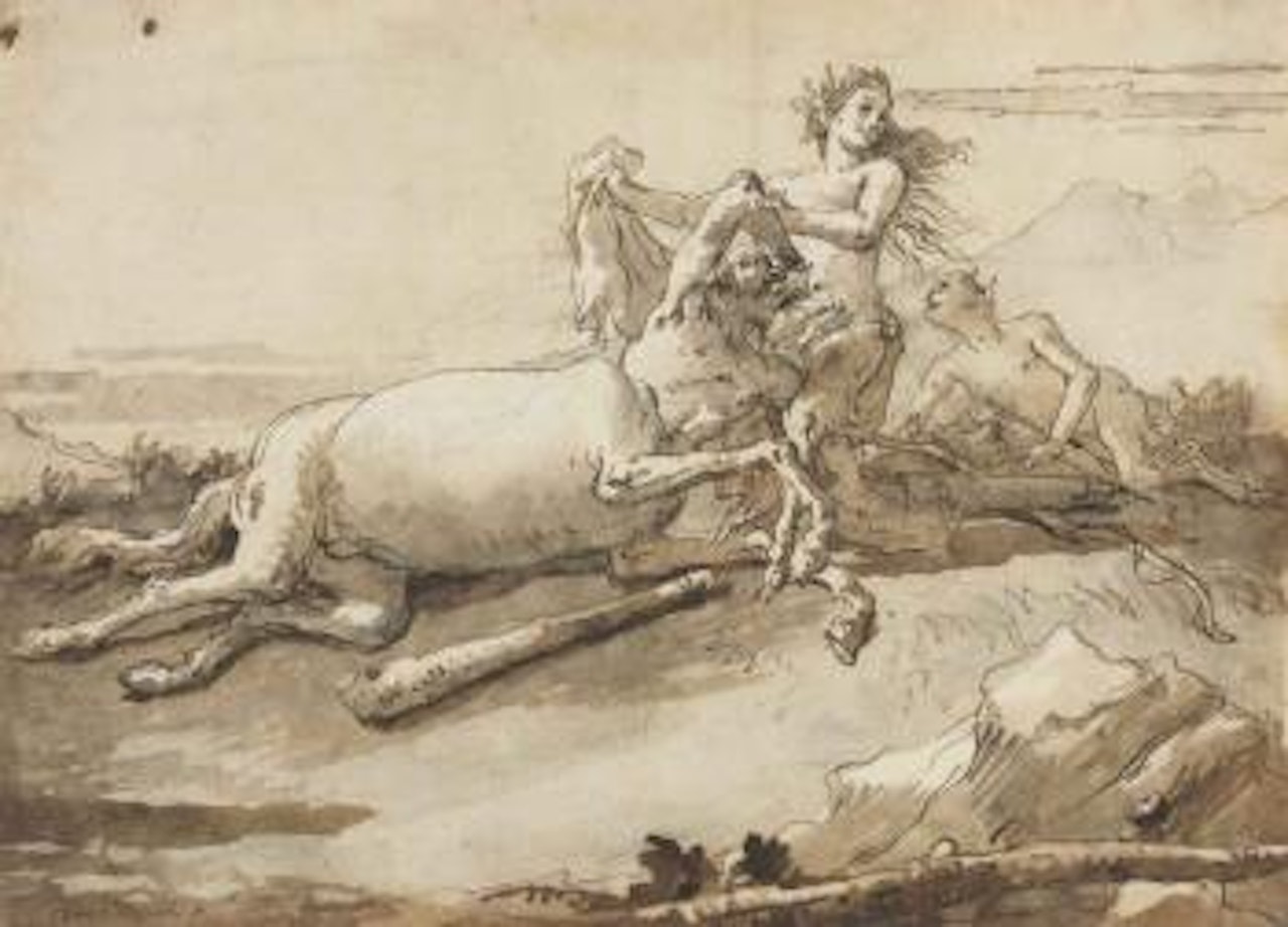 A centaur and a satyress at play by Giovanni Domenico Tiepolo