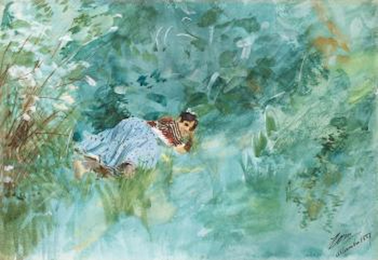 Flicka i gräset (Girl in the grass) by Anders Zorn
