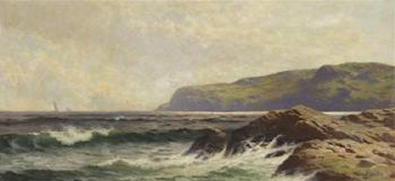 On the coast, sailboats on the horizon by Alfred Thompson Bricher