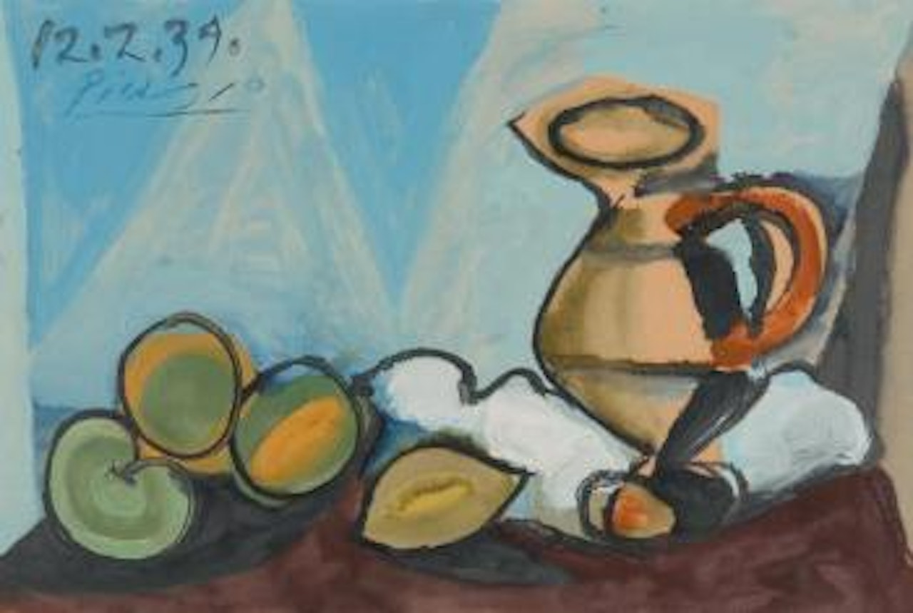 Nature morte, pichet et fruits by Pablo Picasso