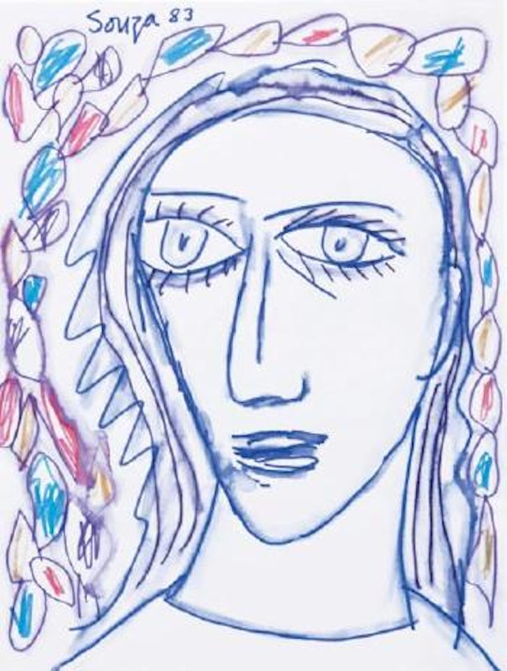 Untitled, head of a woman by Francis Newton Souza