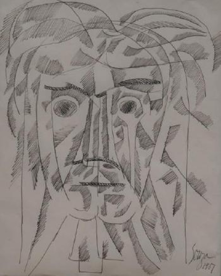 Head of a man by Francis Newton Souza