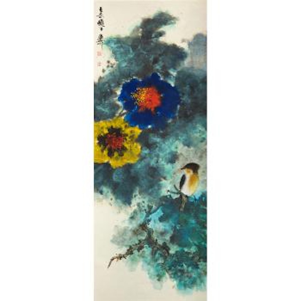 Bird and flowers by Xie Zhiliu