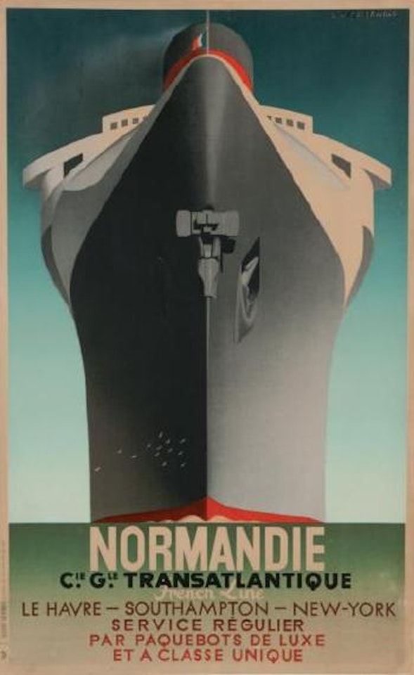 Compagnie Générale Transatlantique, French Line Normandie by Cassandre (Adolphe Jean-Marie Mouron)