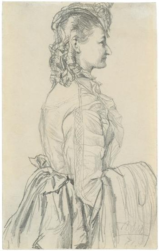 Junge Frau im Profil nach rechts by Adolph Menzel