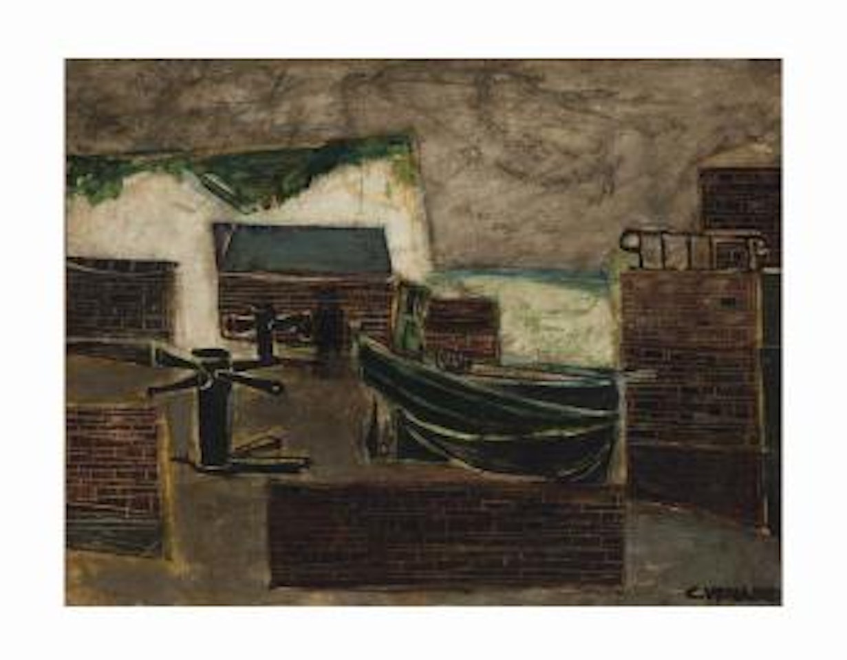 Port Breton, Harbon scene by Claude Venard