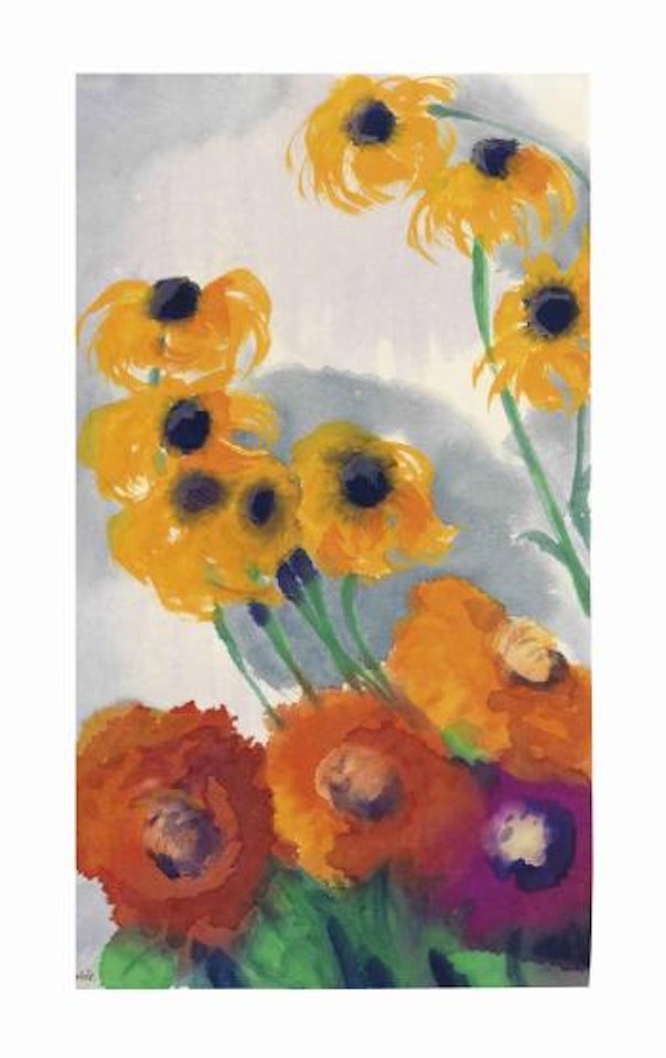Mohnblüten und Sonnenhut by Emil Nolde