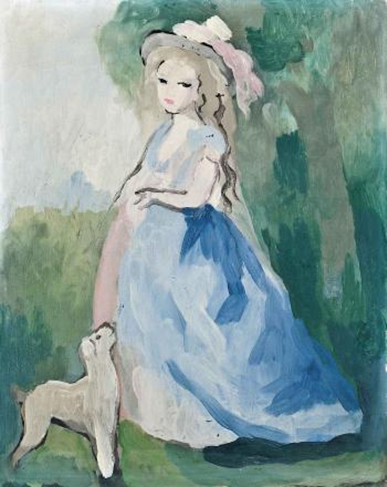Femme debout et son chien by Marie Laurencin