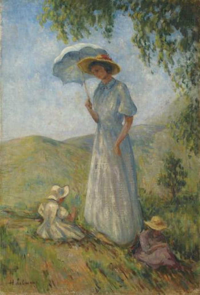 Saint-Tropez, femme et enfants au soleil by Henri Lebasque