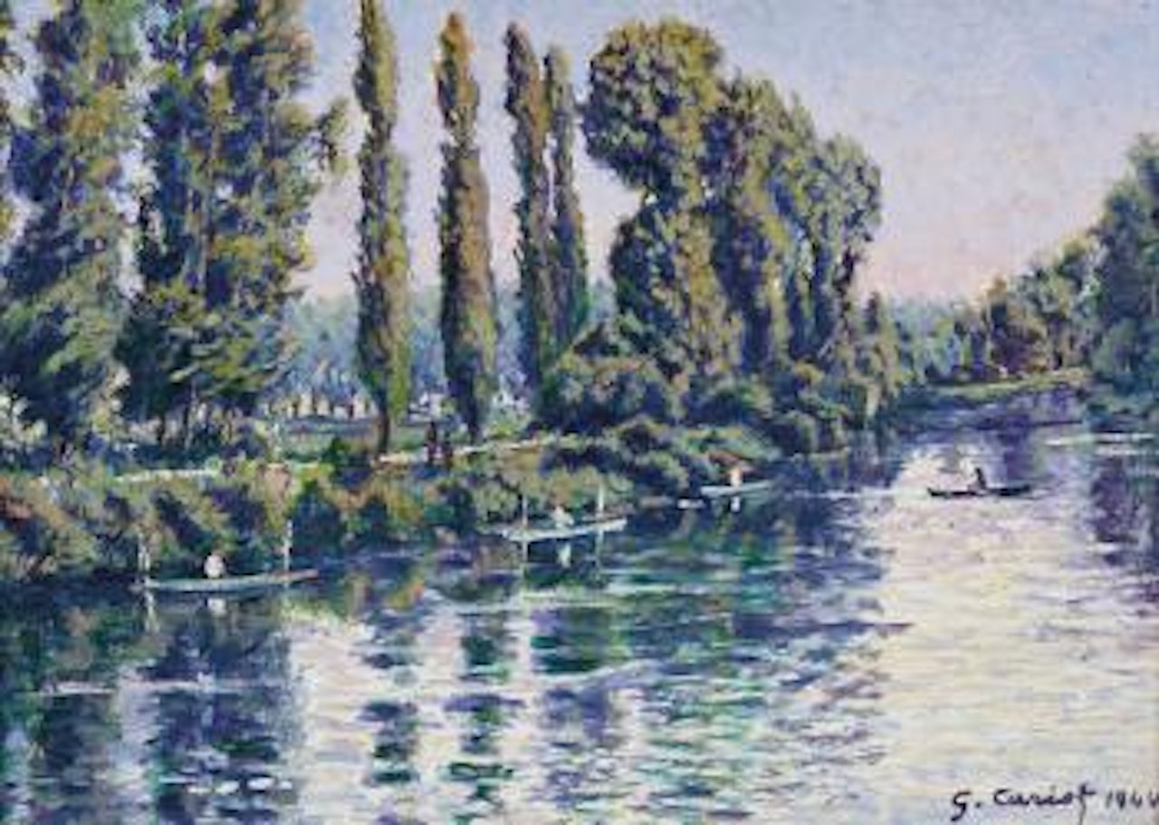 Rameurs sur la riviére by Gustave Cariot