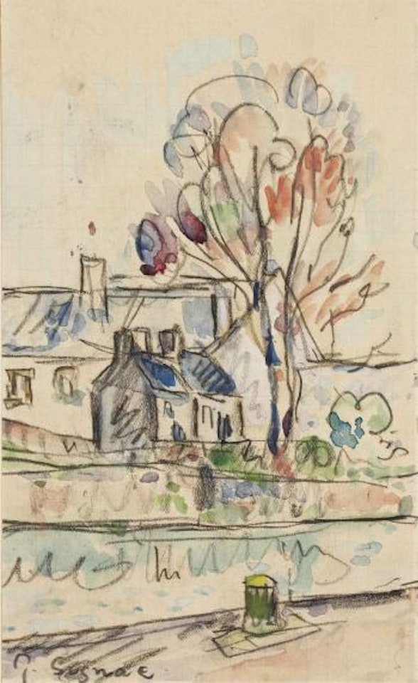 Maisons prés d'un canal by Paul Signac