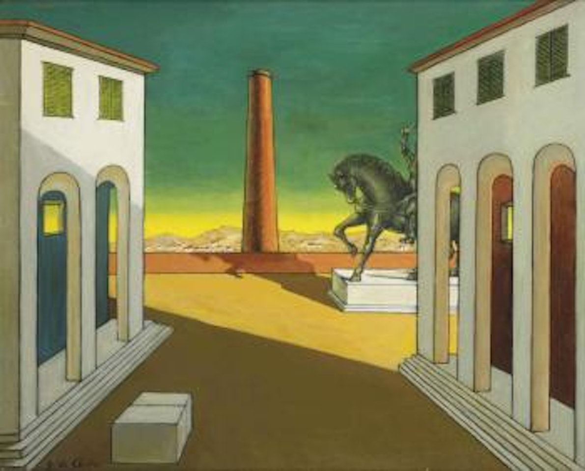 Piazza d'Italia con cavallo by Giorgio de Chirico
