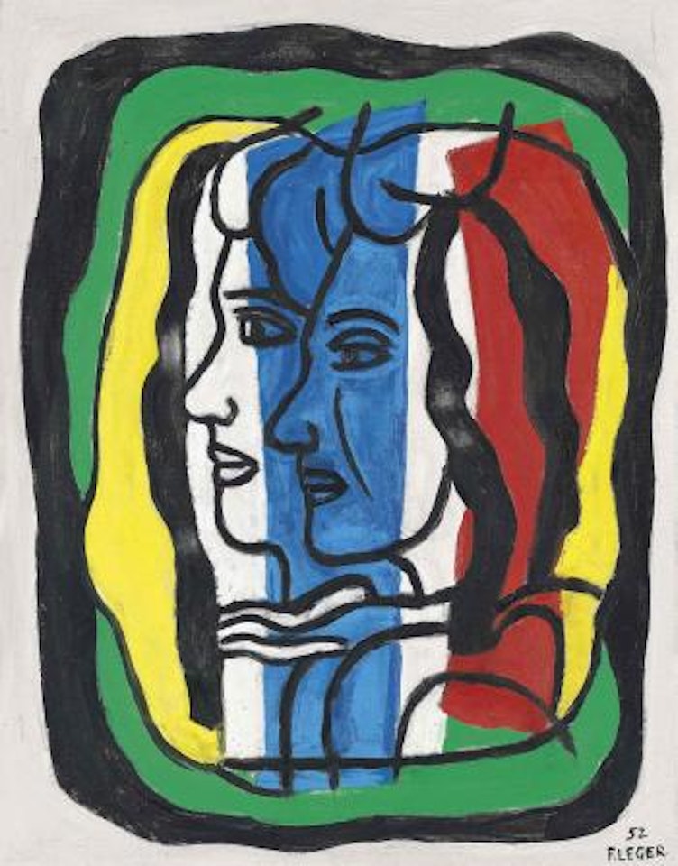Composition aux deux profils by Fernand Leger