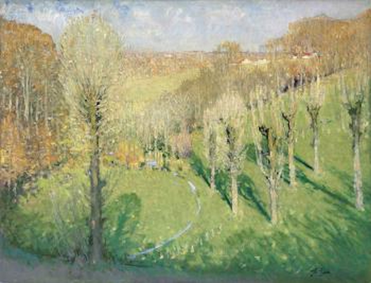 Pré avec arbres by Pierre Eugène Montezin