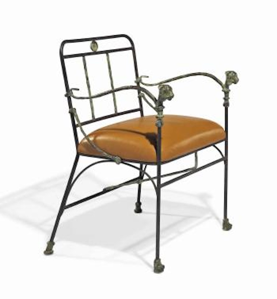 Fauteuil Aux Têtes De Lionnes Seconde Version, Pieds Antérieurs En Griffes De Lions by Diego Giacometti