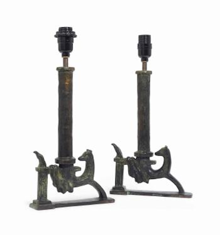 Deux Lampes Au Chien Et Au Fauchon by Diego Giacometti