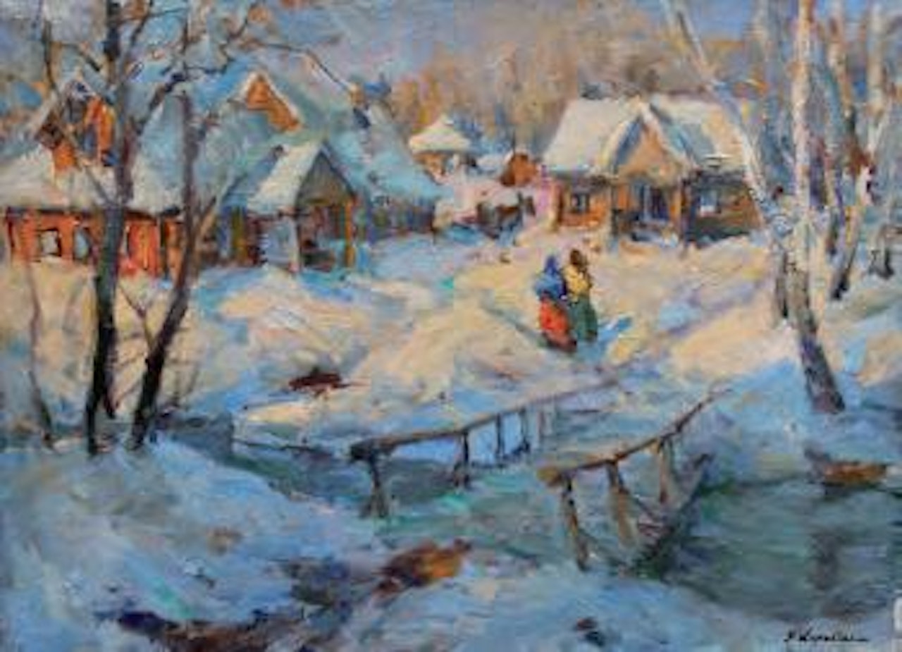 Snow landscape by Georgij Aleksandrovic Lapschin