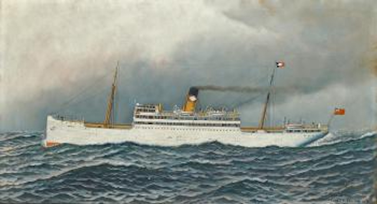 The S.S. Zacapa at sea by Antonio Jacobsen