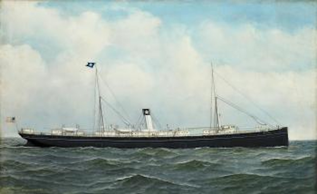 The ship El Rio at sea by Antonio Jacobsen