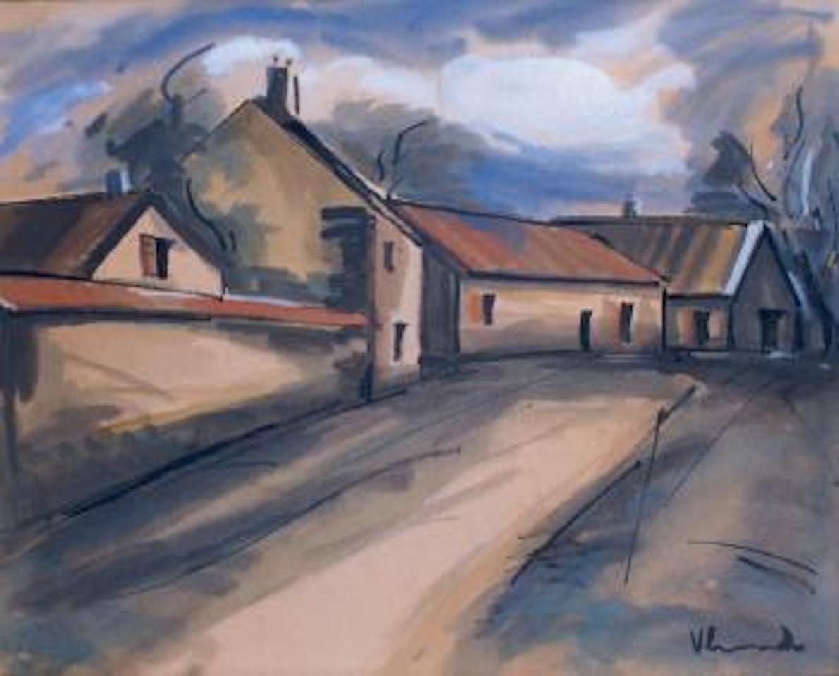 Maisons au bord du chemin by Maurice de Vlaminck