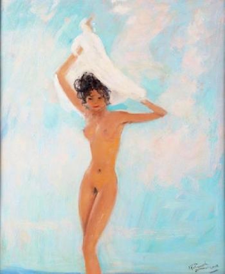 Nu au voile blanc by Jean Gabriel Domergue