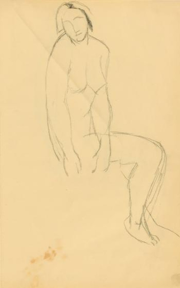 Femme Nue Assise De Trois Quarts by Amedeo Modigliani